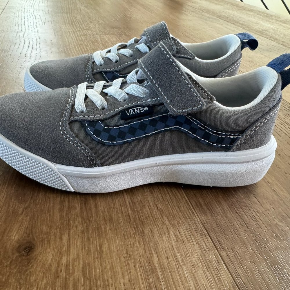 Vans Gray and Blue Kids Sneakers